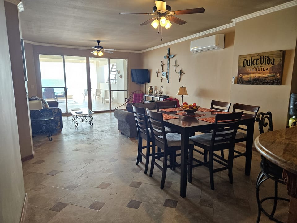 1st floor living area. American direct TV on both floors. 