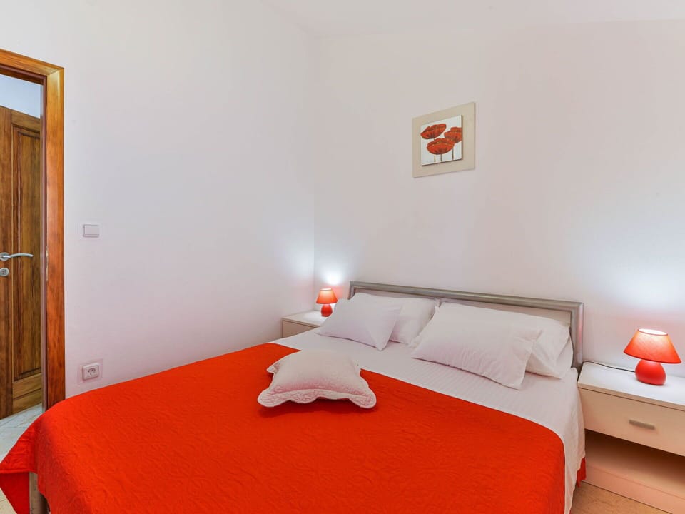 Bedroom, Bed, Furniture, Room, Property, Bed Sheet, Bed Frame, Red, Orange, Interior Design