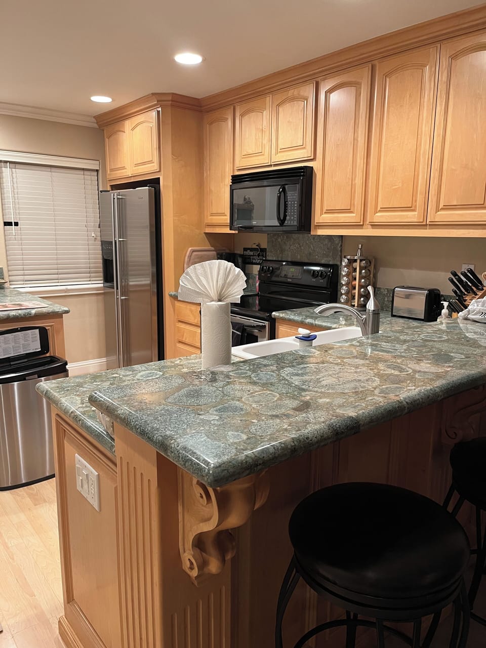 Beautiful granite breakfast bar