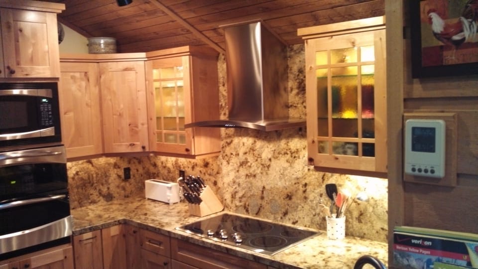 New Kitchen   Rustic Alder Cabinets, Double Oven, Microwave, Cooktop