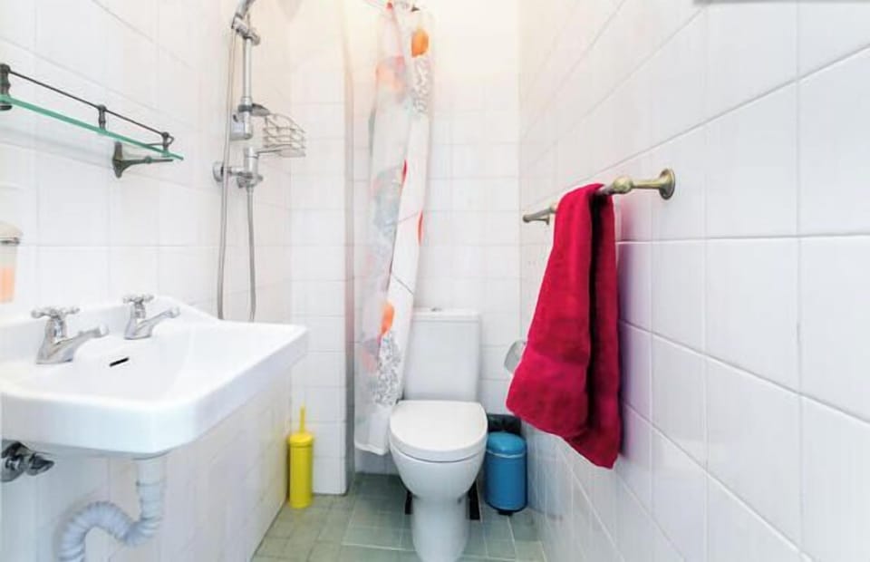 Small bathroom with nordic style shower.