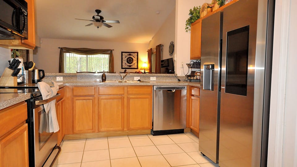 All kitchen appliances have been updated.