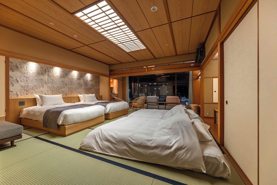Japanese-Style Deluxe Room with Open-Air Bath B | In-room safe, desk, blackout drapes, iron/ironing board (on request)