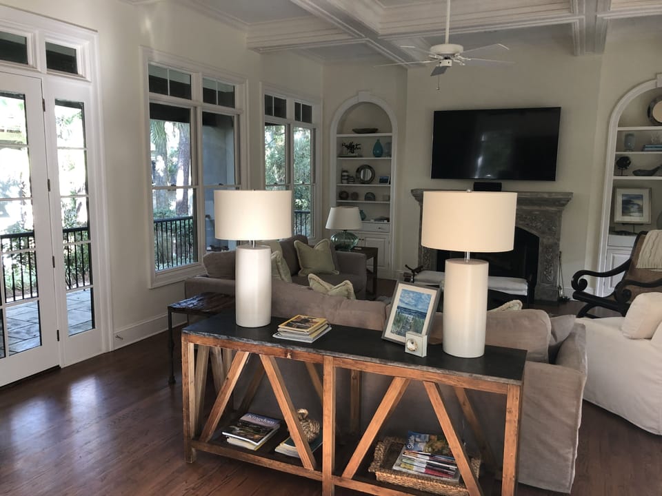 Lovely, comfortable family room with plenty of seating