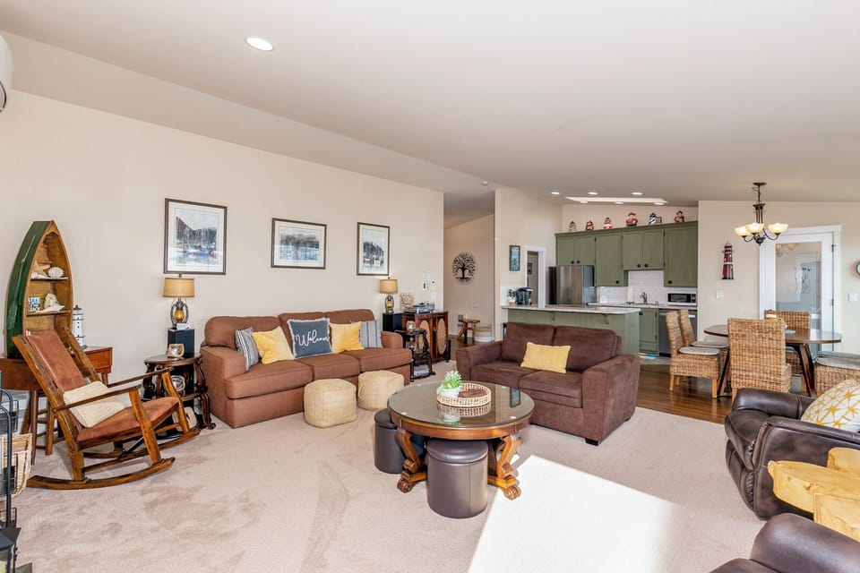 Relax in the living room that offers quality furniture and tasteful decor.