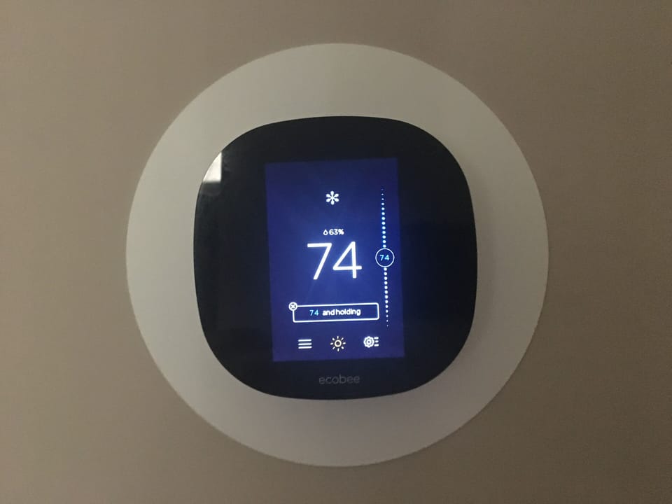 Programmable thermostat with weather information