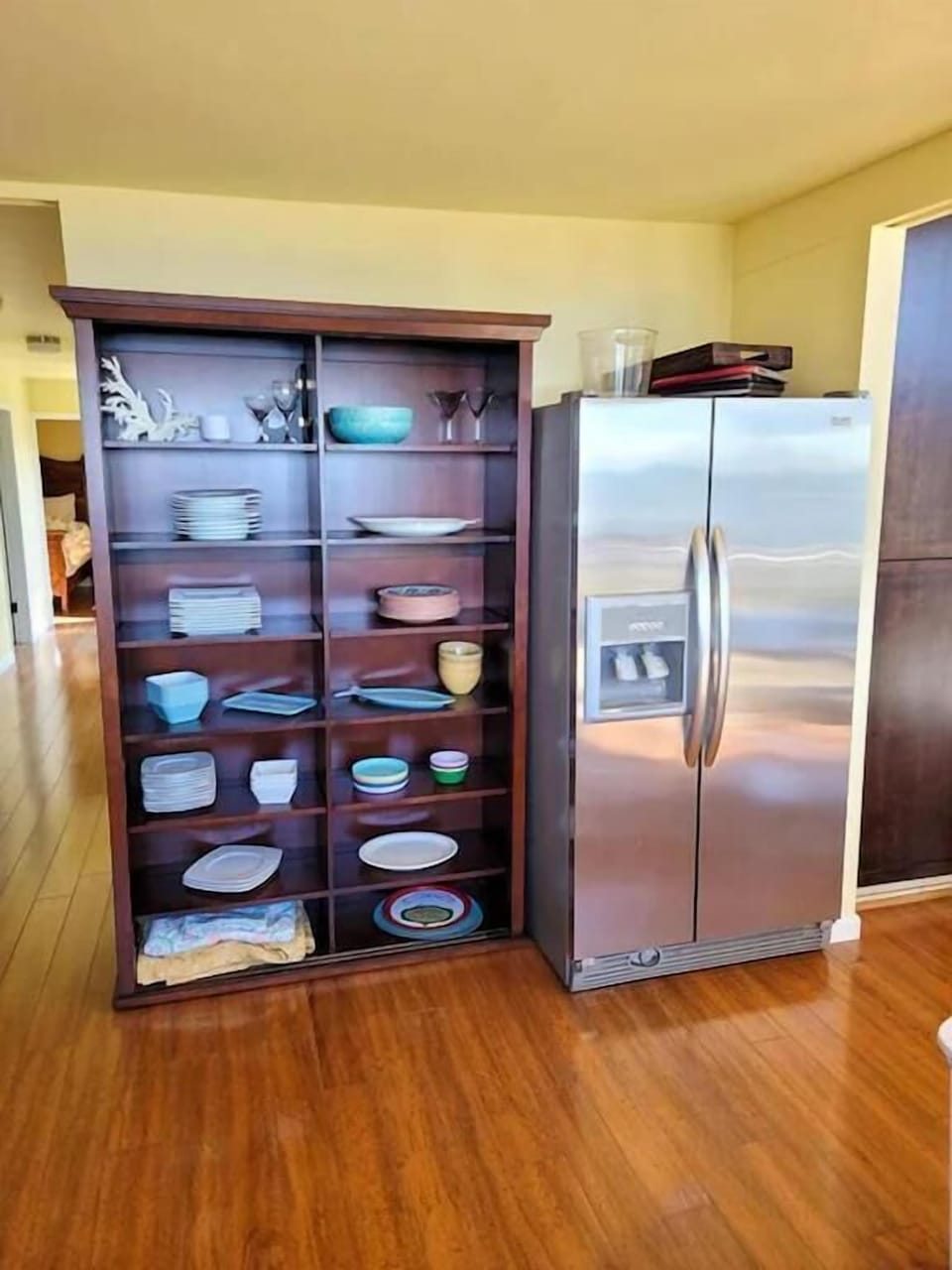 Storage for dishes.