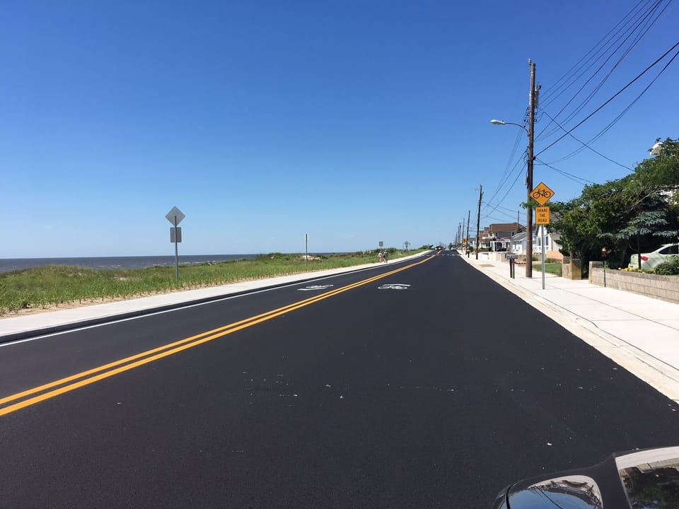New pavement & sidewalks on Beach Drive in NCM