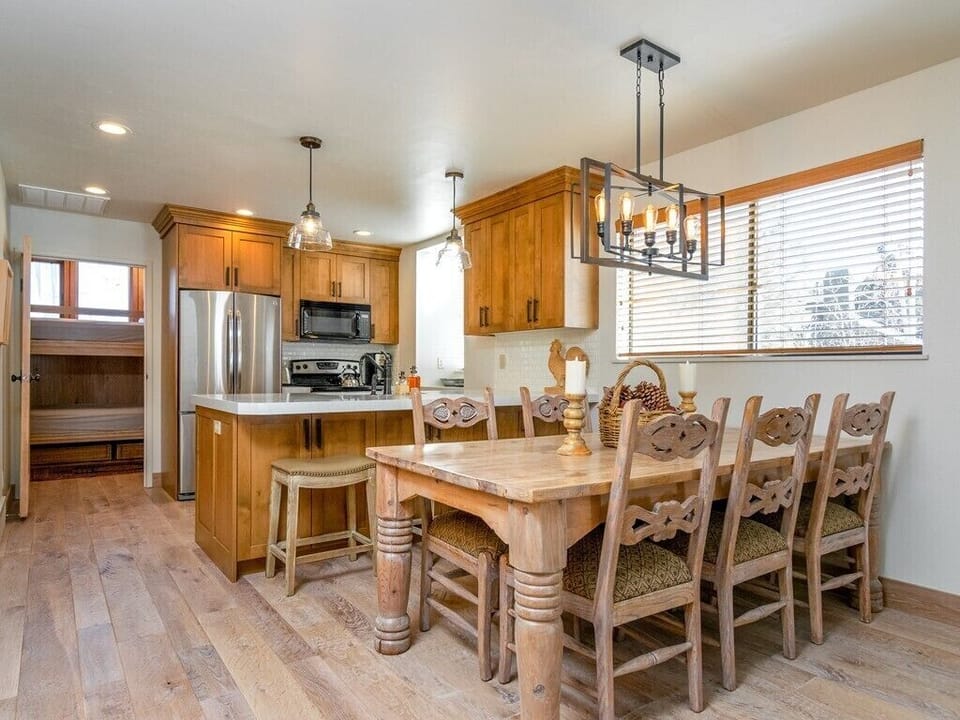 Dining area and kitchen