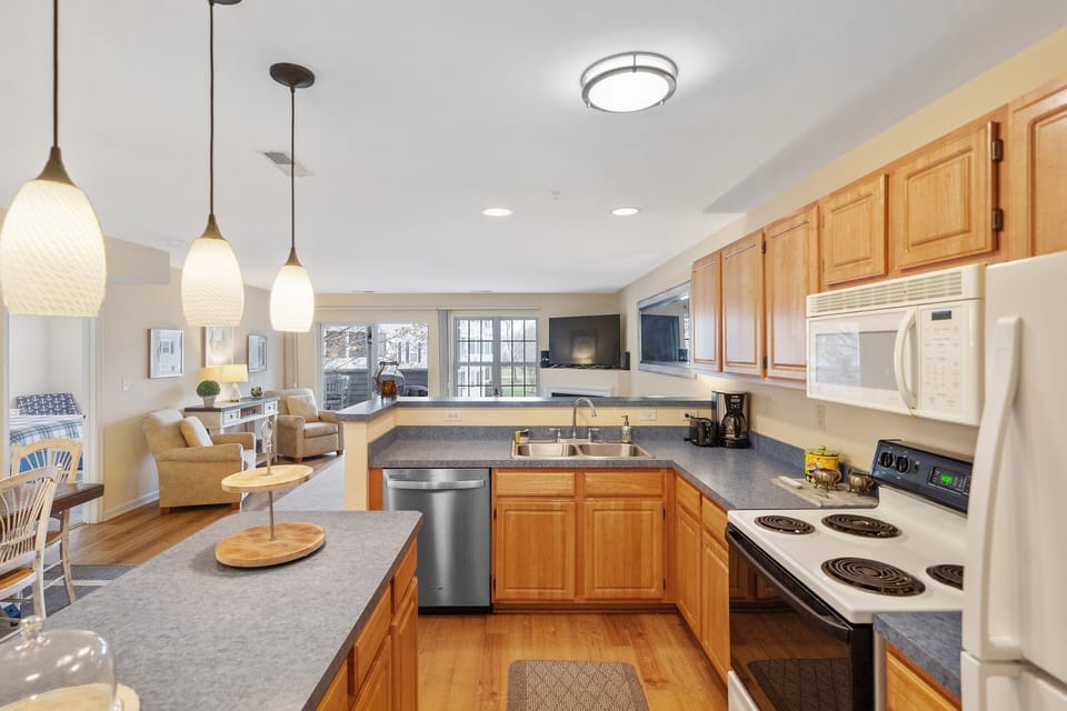 Open Concept living with Kitchen, Living Room, Dinning, and Access to Porch
