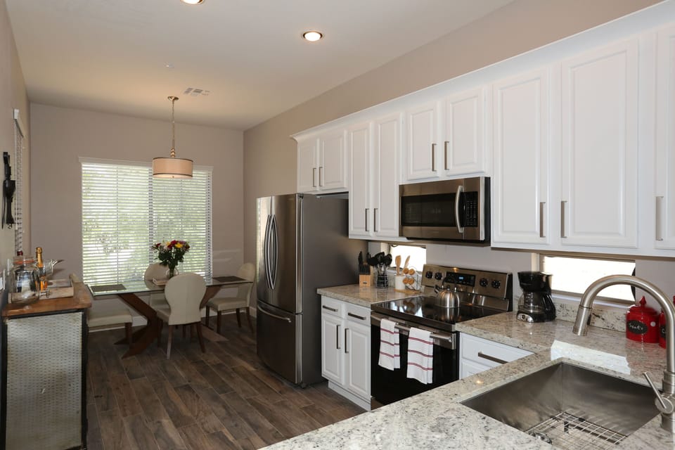 All new stainless steel appliances.