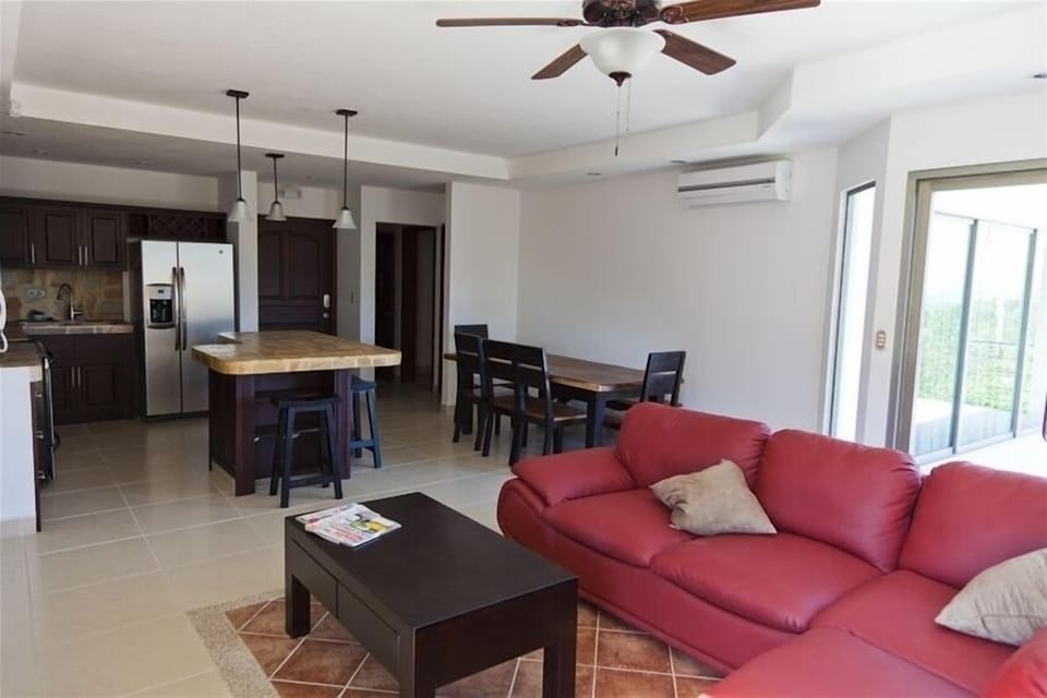 kitchen and living area in unit 1 (units 1 & 2 are identical).