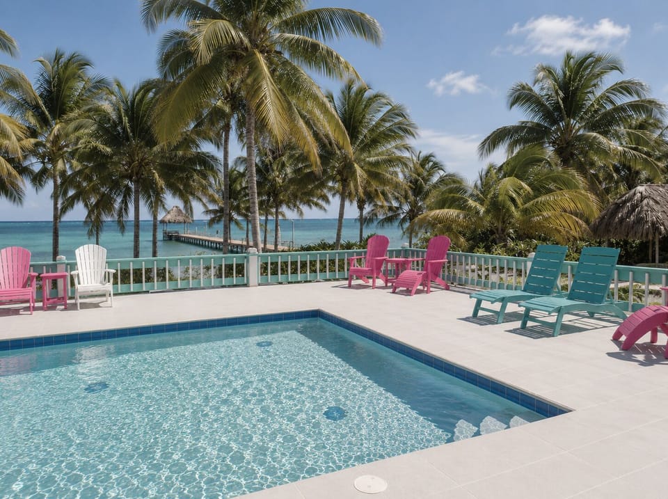 Private pool with stunning Caribbean Sea views.