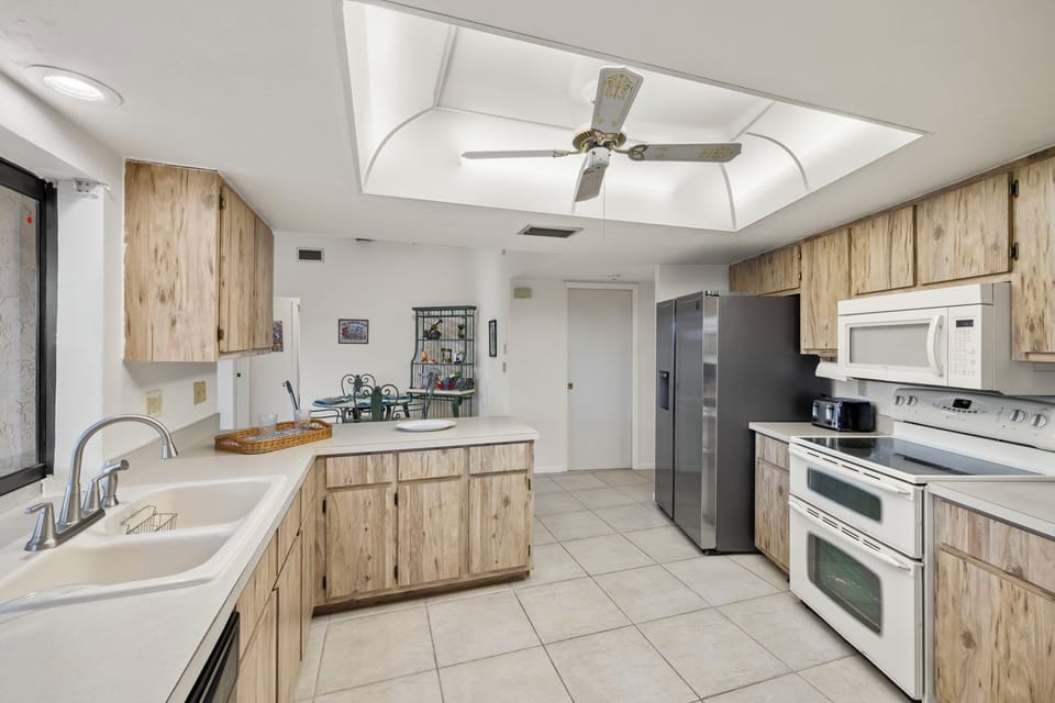 The kitchen is original but functional! & Fully equipped