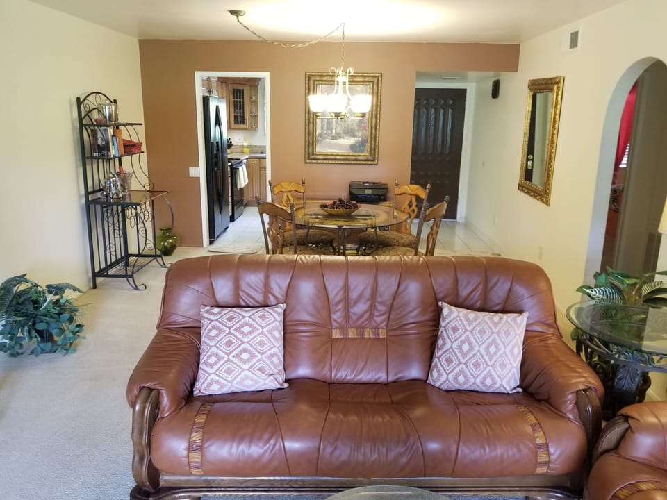 Sofa looking toward Dining area