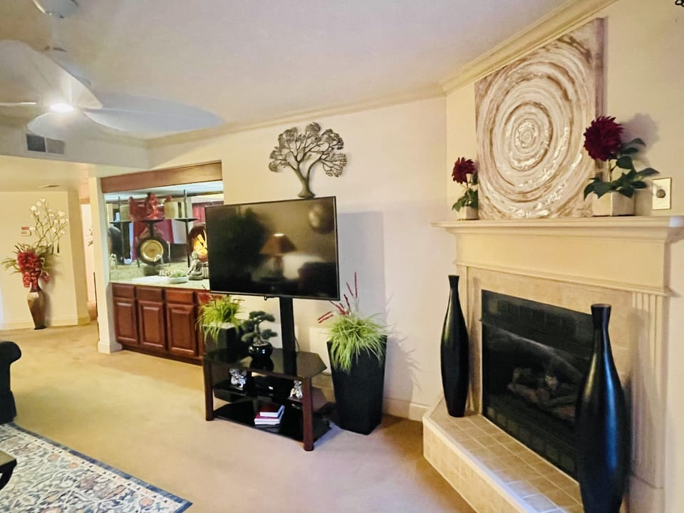 Gas log fireplace 