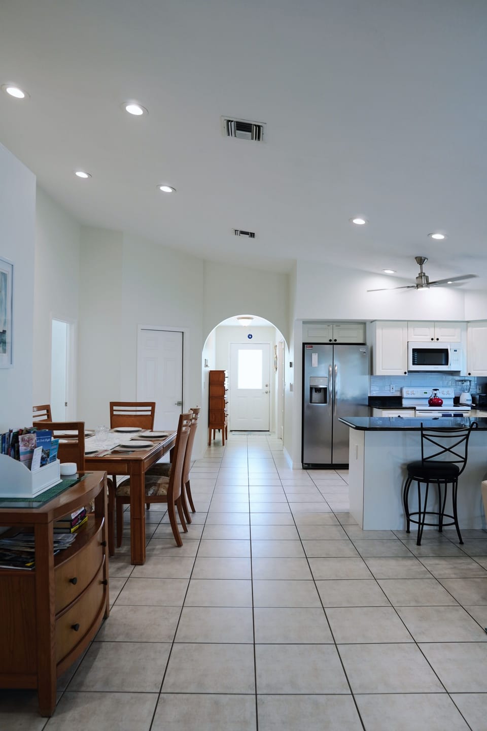 Open concept layout — living, dining and kitchen all flow together