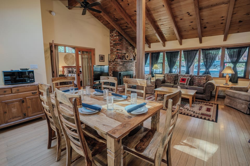 Perfect for gathering, this open floor plan brings everyone together—cook in the kitchen, share meals in the dining area, or relax by the gas fireplace