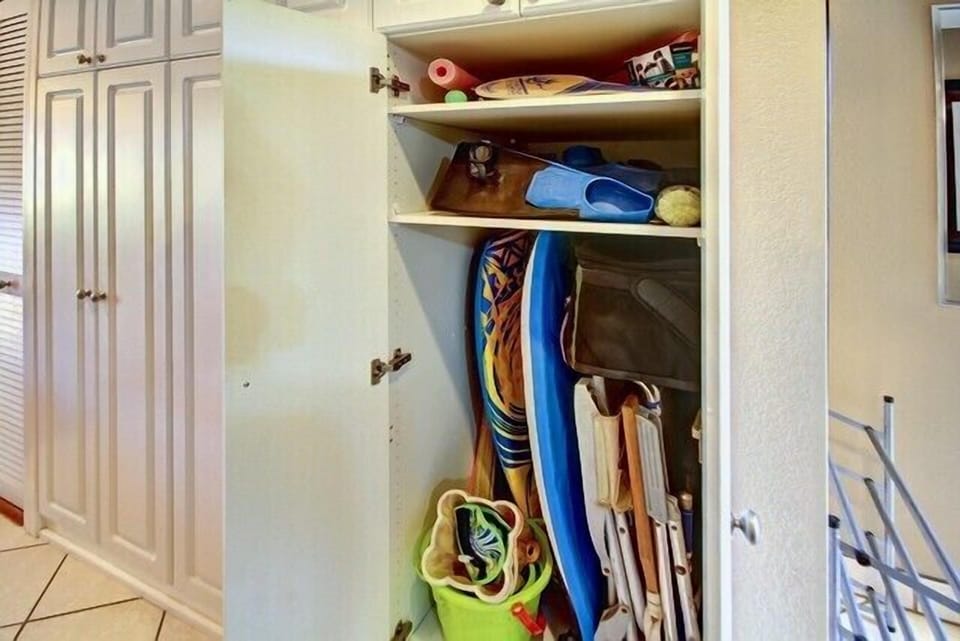 Lots of beach equipment for your use.