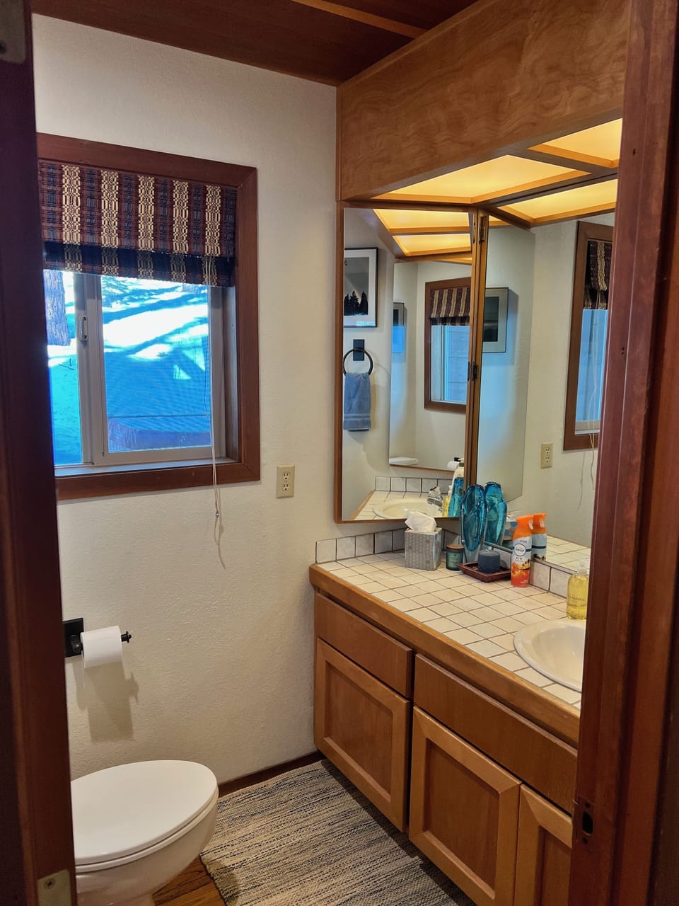 Guest powder room with toilet and sink/vanity