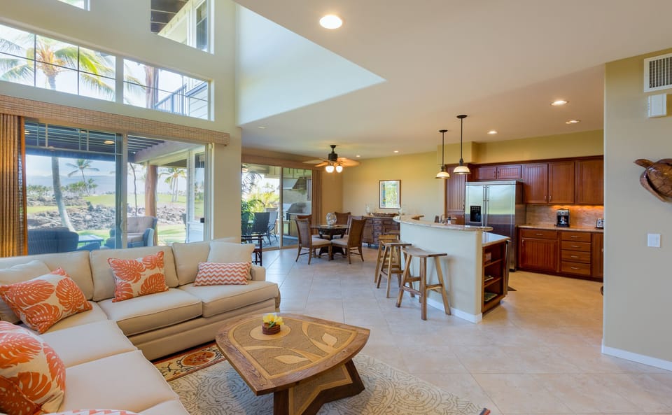 Main living space flows effortlessly into the kitchen and dining area – ideal for group gatherings.