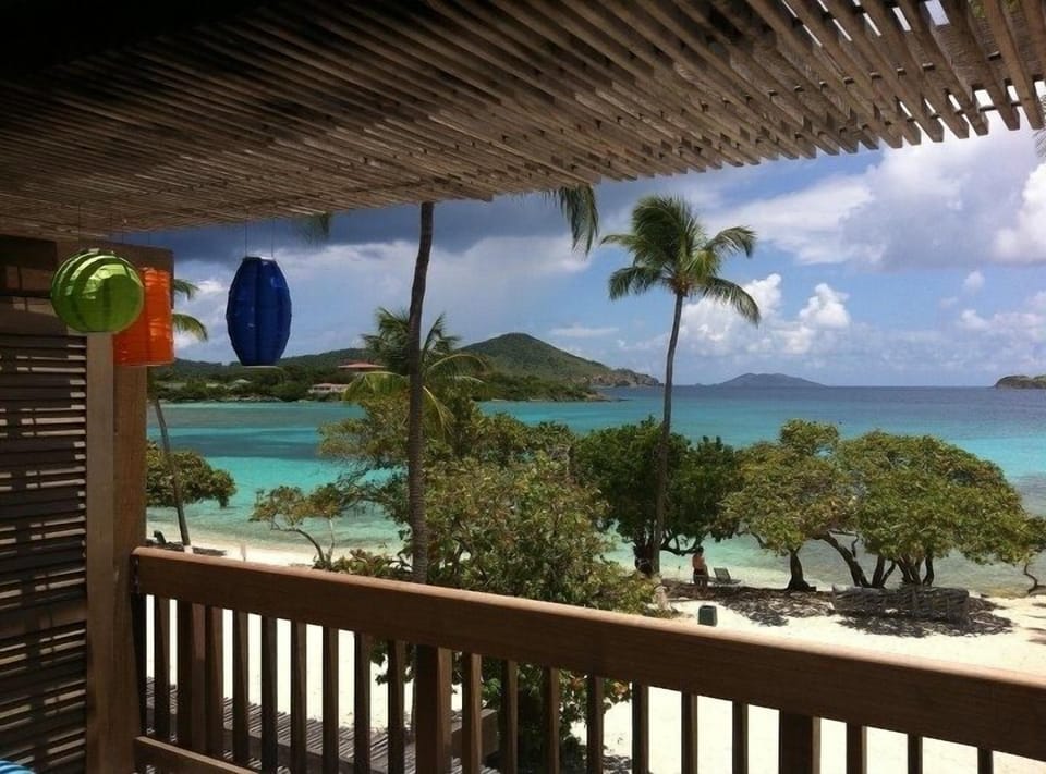 Lunch on our condo main balcony (and you can see your beach chair from here;)
