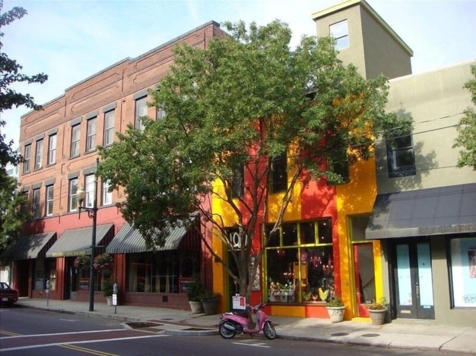 Building Front & Street entrance (red door)