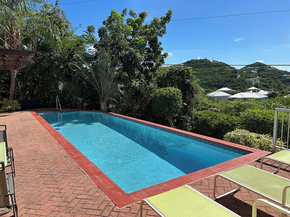 The 40ft pool is surrounded by a sun deck