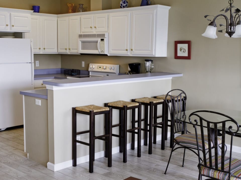 Kitchen with bar seating