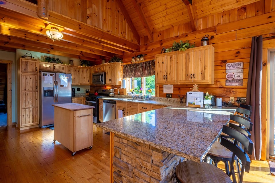 Lots of counter prep space for homecooked meals!