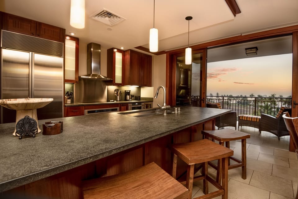 Prep your gourmet meals on the large island.