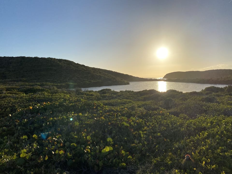 Beautiful sunset over salt pond