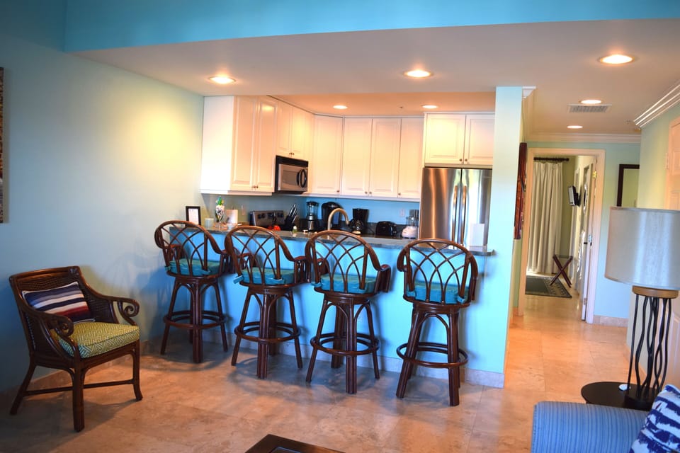 View of kitchen from living room 