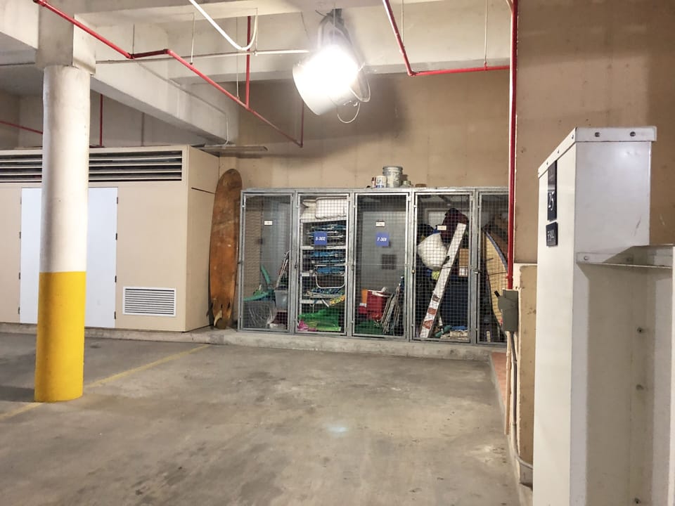 Your oversized reserved parking space next to elevator