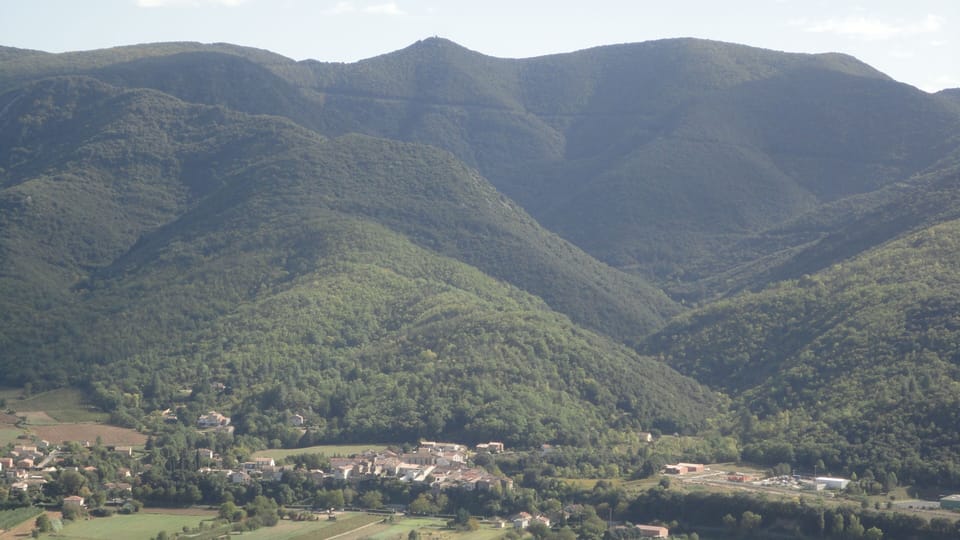 Les Aires - our house is hidden in trees just above the house in lower left 