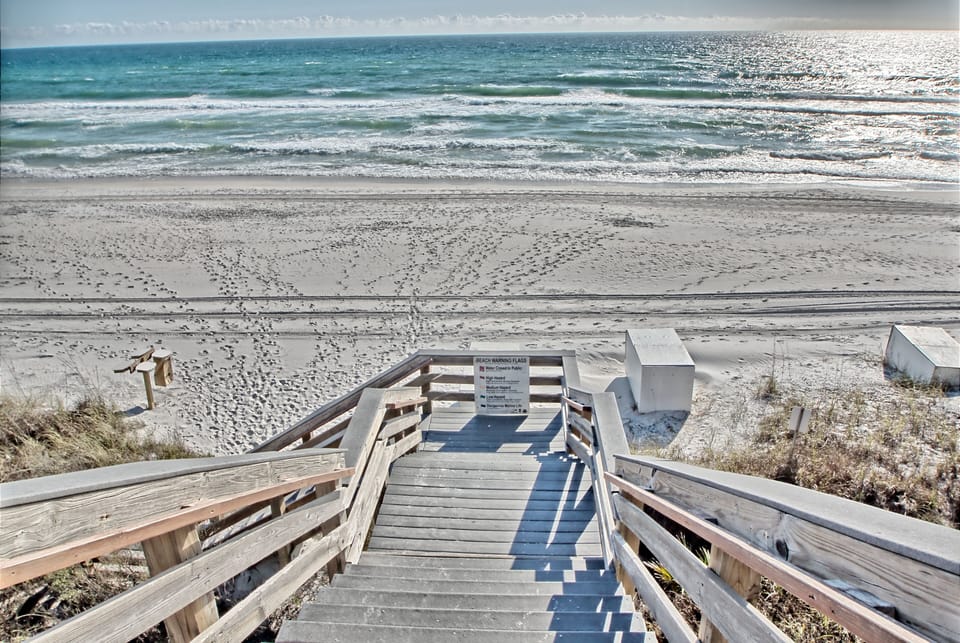Your only 75 steps to the beach stairs from our Bungalow. Location is ideal