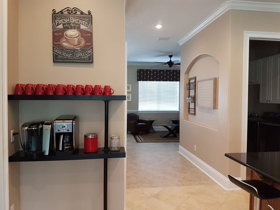 Kitchen Coffee Station, equiped with Keurig and Cuisinart Brew Machine