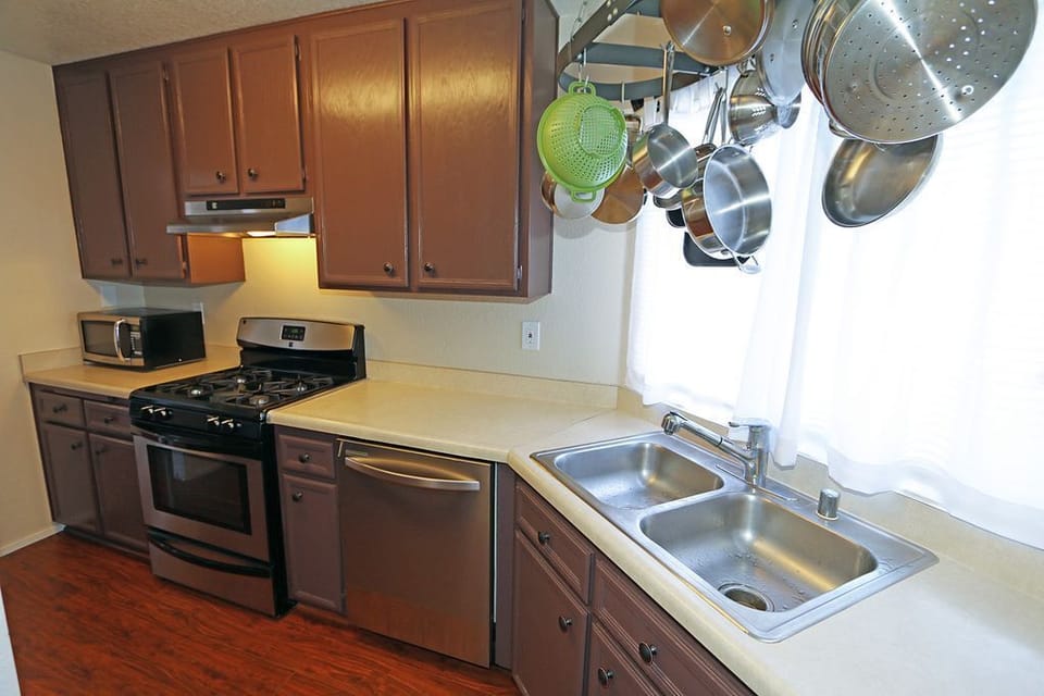 The kitchen of the Penthouse. Dishwasher, microwave, blender, coffee maker, etc