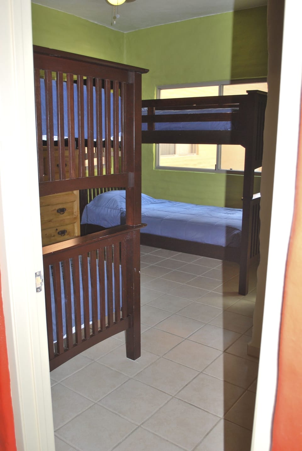 Bedroom with x-long bunk beds