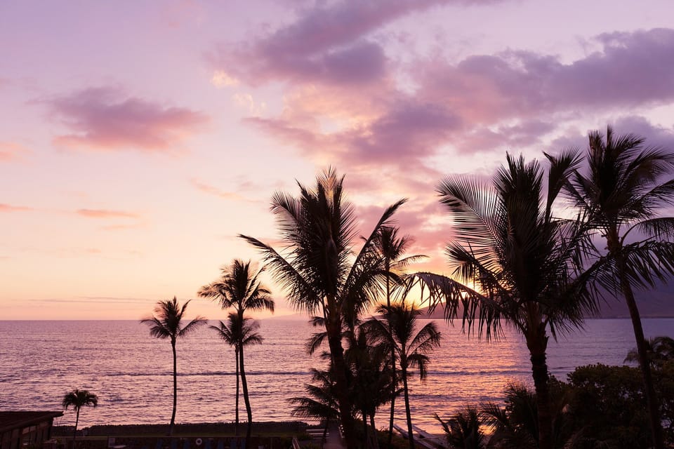 view from balcony at sunset!