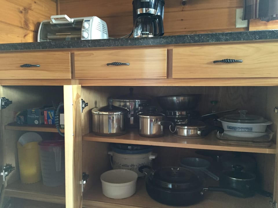 Inside lower cupboards