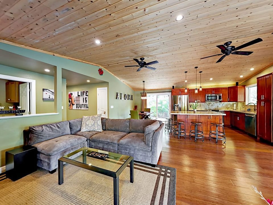 Bright, open living space designed for relaxed indoor-outdoor island living