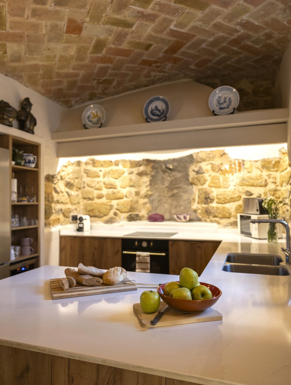 Kitchen with original chimney