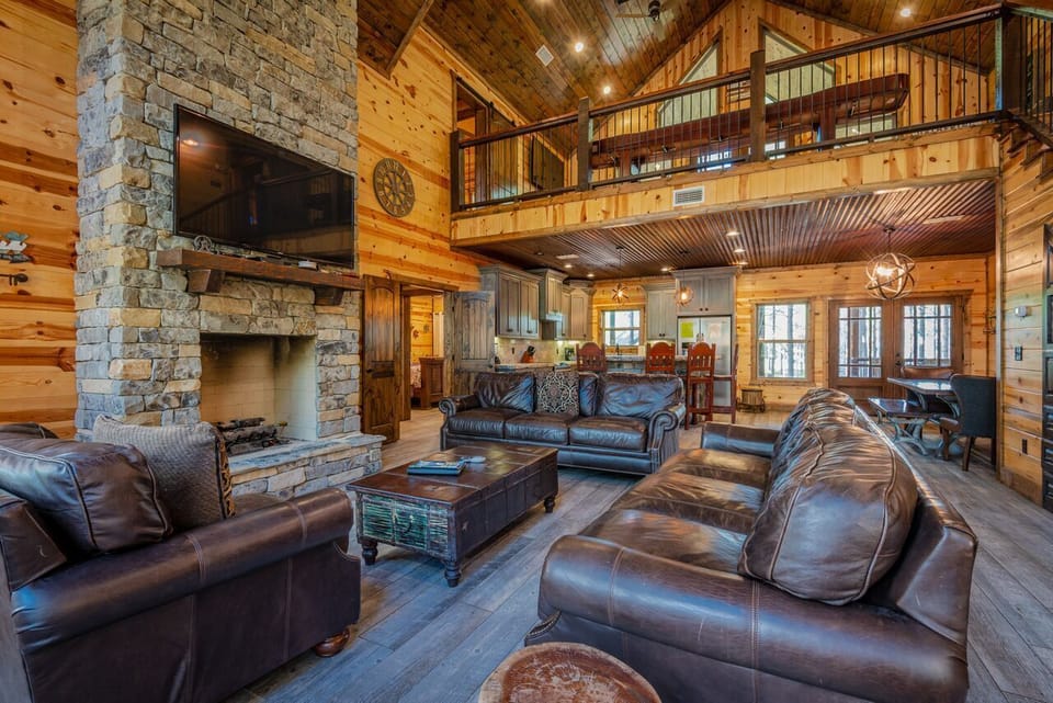 The spacious living room provides the perfect gathering space for family and friends.