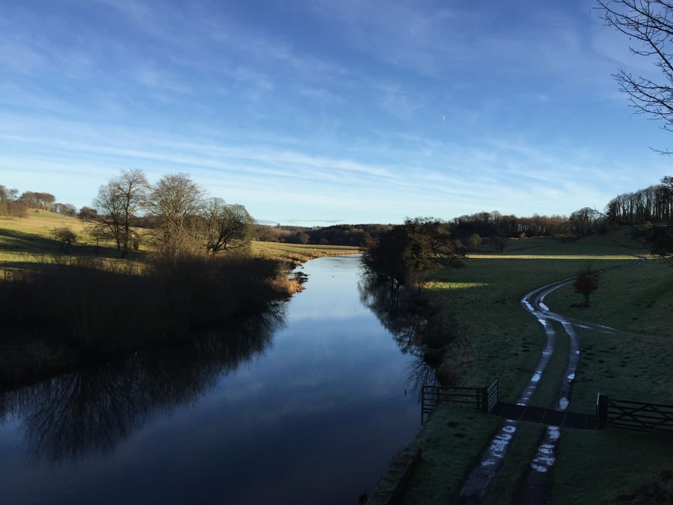 River below castle