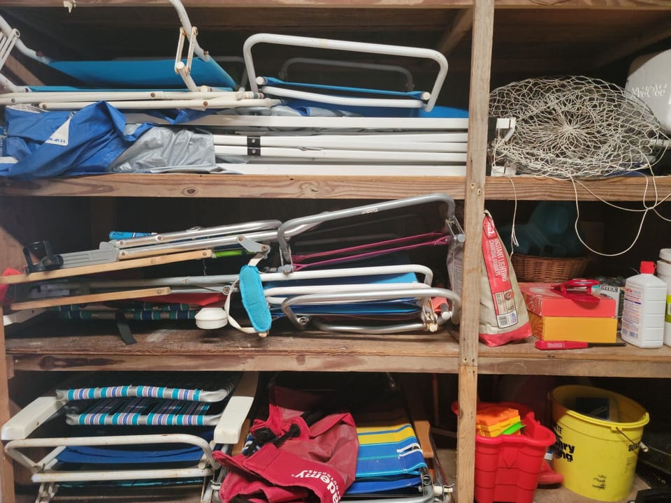 Beach shed - fully stocked w/ chairs, beach toys, grill, umbrellas, etc.