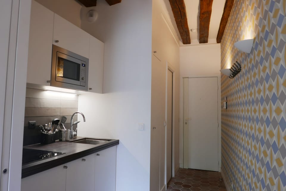 Apt. COSY1 - Latin Quarter - Paris - The open kitchen is fully equipped.