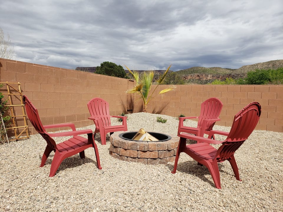 Enjoy an evening sitting around the wood fire on those cool nights.