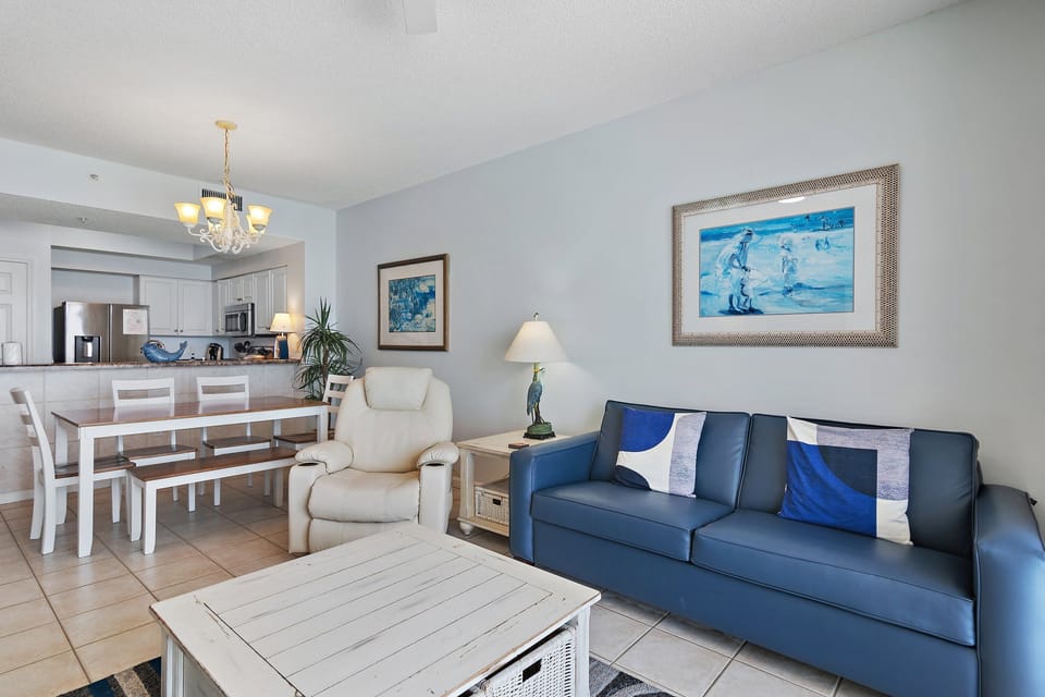 An airy, comfortable living and dining area for the whole family.