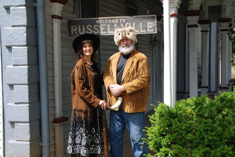 Your hosts, having fun and dressing up.